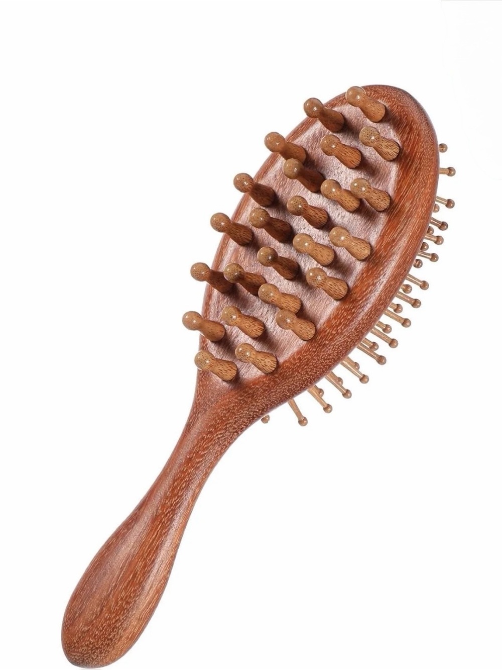Double Sided Wooden Scalp and Body Massage Hair Brush Scalp Energy Travel